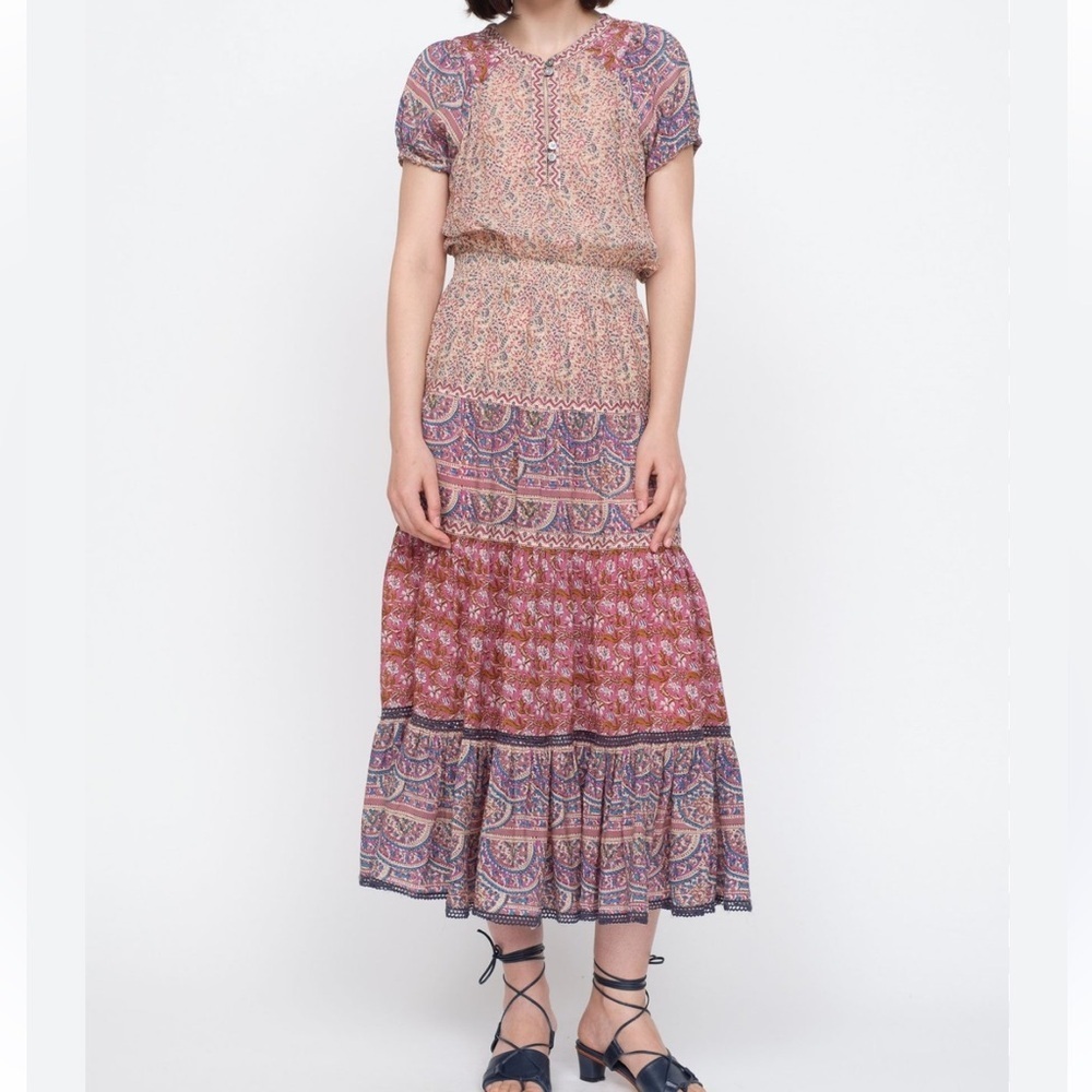 Sea New York Bella Floral Dress in Pink and Purple Cottagecore